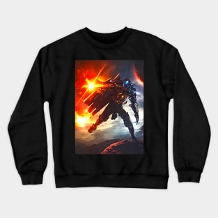 Human/Alien War - Returning Fire! - AI Generated Sci Fi Concept Art - Crewneck Sweatshirt